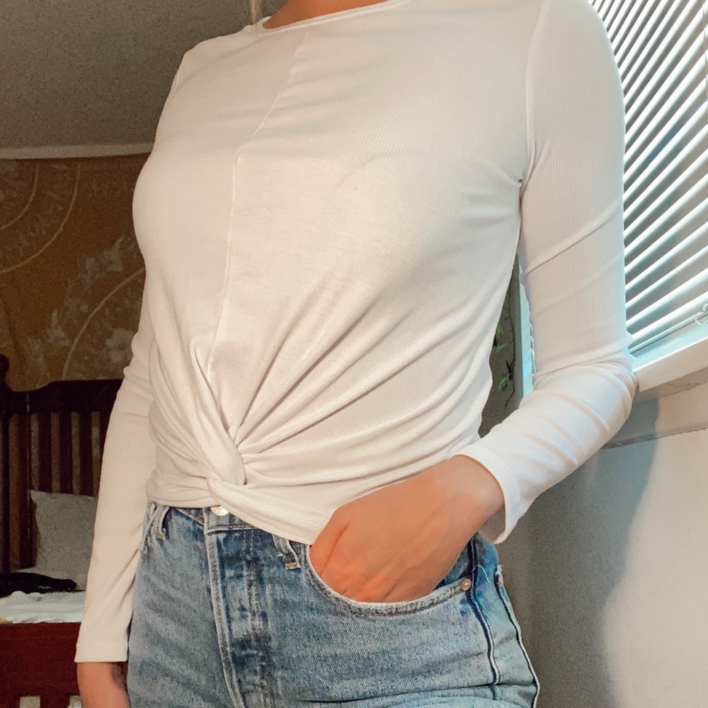 Long-Sleeve White Out Top